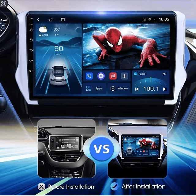 FACE1342 Peugeot 2008 208 2012-2018 auto rádio android 1gb ram 32gb rom  com CANBUS