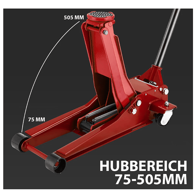 FACE1345  Macaco baixo perfil 3 Toneladas faixa de elevação 75-505mm