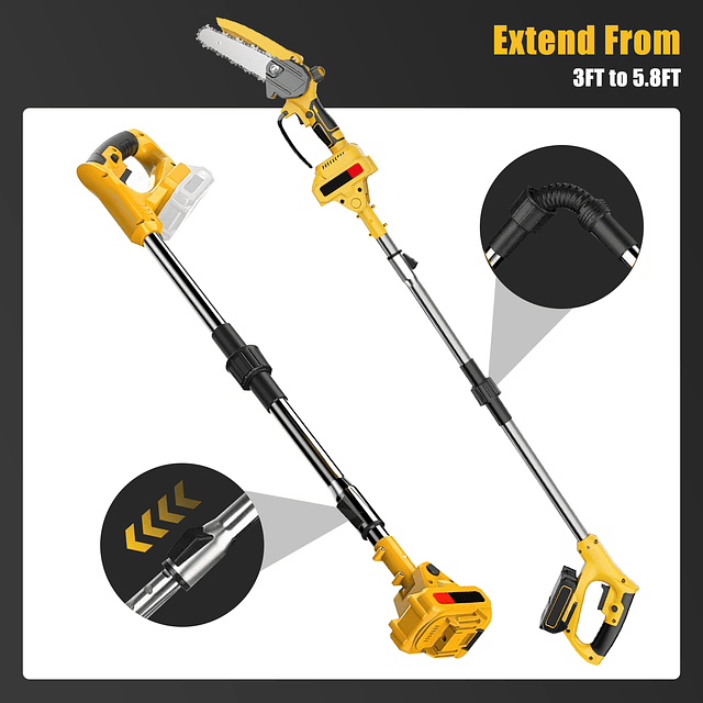 FACE1346 Mini motosserra com braço extensivel 21v com duas baterias