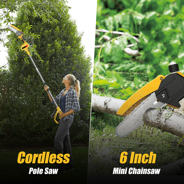 FACE1346 Mini motosserra com braço extensivel 21v com duas baterias