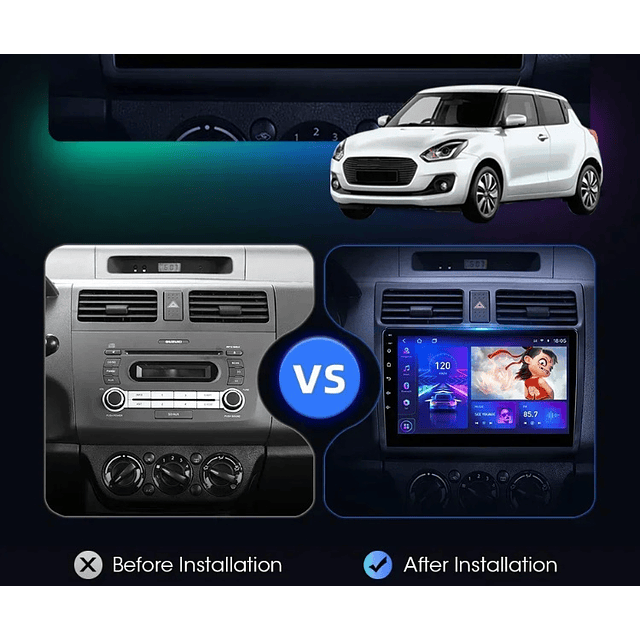 FACE1348 Suzuki swift 2003-2010 Auto rádio android 9 polegadas com 1gb/2gb ram 16bg/32gb rom