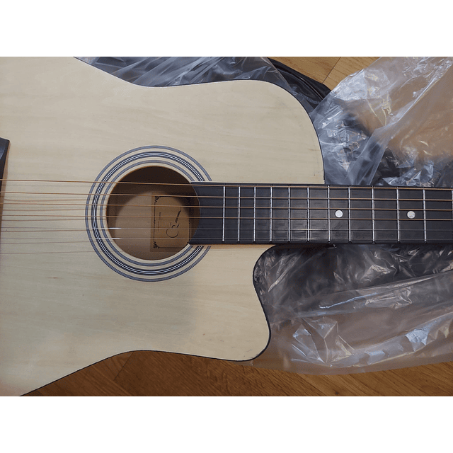 FACE1349 Guitarra Acústica de 38 Polegadas para Iniciantes - Inclui Bolsa para Guitarra, Capotraste, Alça Ajustável, Palhetas (Cores Aleatórias), Cordas, Pano de Limpeza (Cor Aleatória), Estojo para P