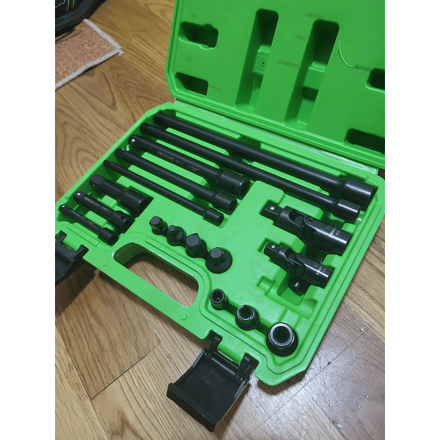 FACE1350 KIT 18 peças extensão de soquete de impacto ajuste universal giratório, 1/4" profundo, adaptador de soquete de 1/2" de direção, barra de extensão, 3 acoplamentos de catraca, aço CR-V