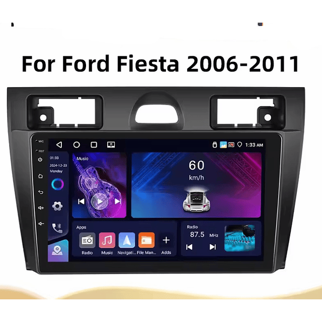 FACE1352 Ford Fiesta 2006 - 2011 android 9 polegadas 1gb ram ou 2gb ram
