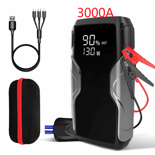 FACE1356 Booster Arrancador Jump Starter 3000A veiculos até 9Litros diesel e gasolina