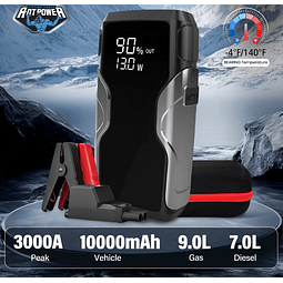 FACE1356 Booster Arrancador Jump Starter 3000A veiculos até 9Litros diesel e gasolina