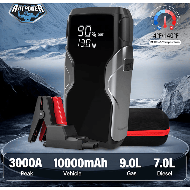 FACE1356 Booster Arrancador Jump Starter 3000A veiculos até 9Litros diesel e gasolina