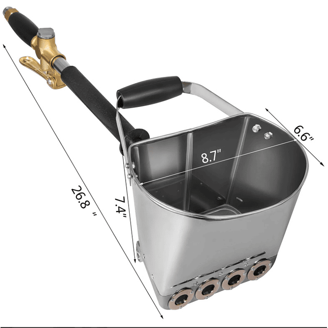 F1358 Pistola de pulverização Cimento Gesso AR com 4 pontas projeção