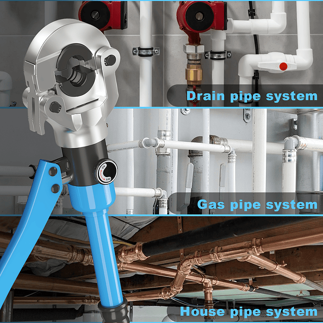 FACE1359 Ferramenta crimpagem de tubos  hidráulica 10 Toneladas  tipo  TH com força de fixação 360 ° 