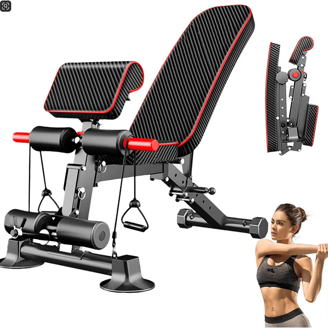 FACE1361 Banco fitness musculação 7 posições ajustáveis Pernas Braços CORE