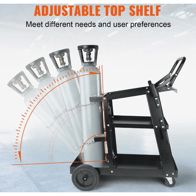 FACE1362 Carrinho máquinas de soldar 3 prateleiras 180kg MIG/MAG e soldagem a arco de argônio.