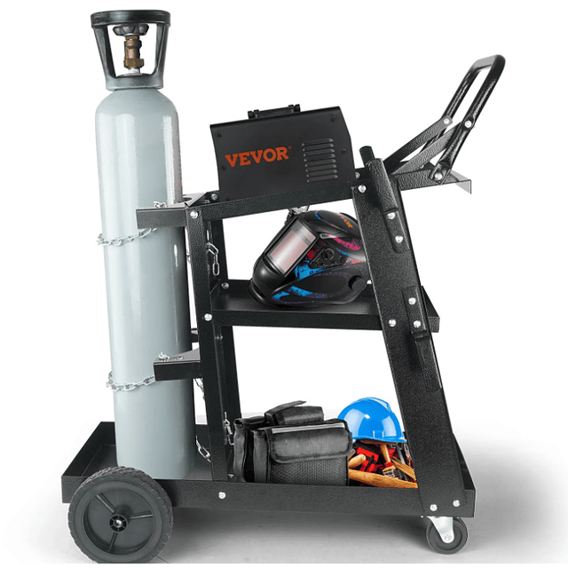 FACE1362 Carrinho máquinas de soldar 3 prateleiras 180kg MIG/MAG e soldagem a arco de argônio.