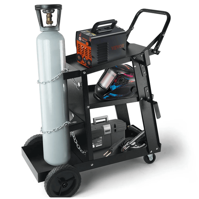 FACE1362 Carrinho máquinas de soldar 3 prateleiras 180kg MIG/MAG e soldagem a arco de argônio.