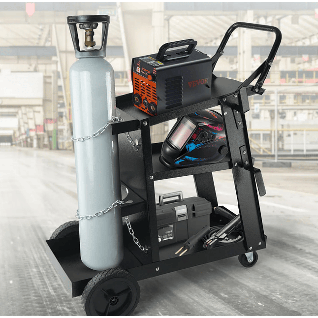 FACE1362 Carrinho máquinas de soldar 3 prateleiras 180kg MIG/MAG e soldagem a arco de argônio.