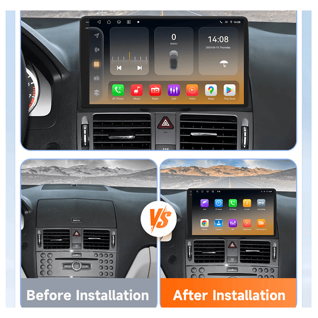 R52 - Auto Rádios Mercedes Benz C W204 S204 2007-2010 android  1 ou 2gb consulte descrição