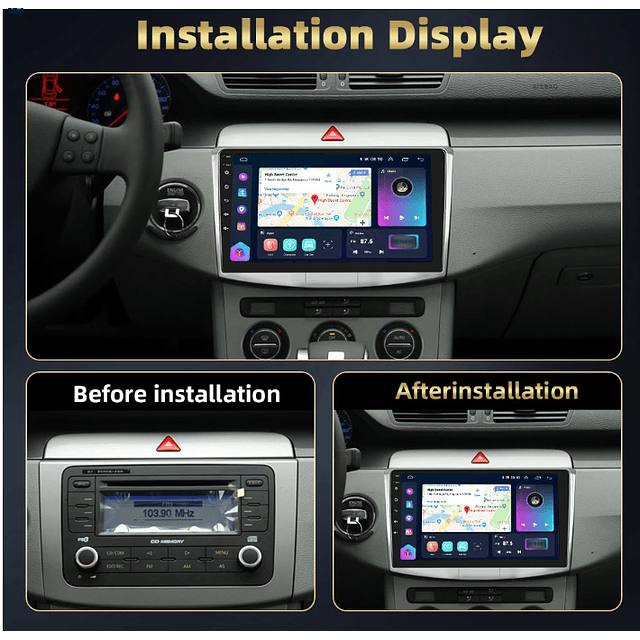 R55 - Auto Rádios Volkswagen PASSAT B7, B6 Magotan, CC 2010-2015 android  1 ou 2 gb 