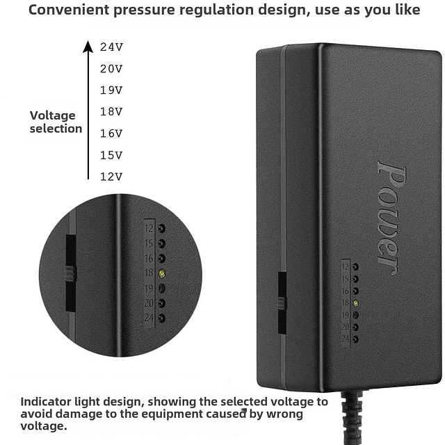 FACE1369 Carregador portáteis etc voltagem de 12 a 24v com adaptadores
