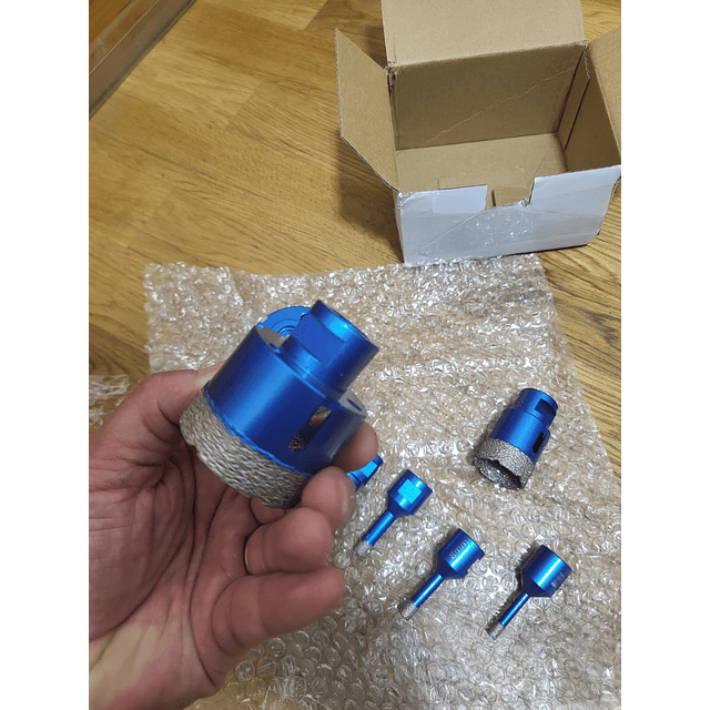 FACE1371 KIT 8 Copos Rosca M14 Diamantadas Perfuração Tijolos, Betão, Blocos, Granito, Quartzo, Cerâmica, Azulejos, Bancadas