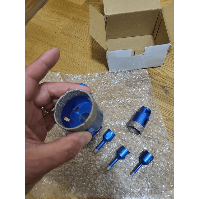 FACE1371 KIT 8 Copos Rosca M14 Diamantadas Perfuração Tijolos, Betão, Blocos, Granito, Quartzo, Cerâmica, Azulejos, Bancadas