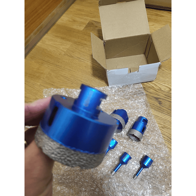 FACE1371 KIT 8 Copos Rosca M14 Diamantadas Perfuração Tijolos, Betão, Blocos, Granito, Quartzo, Cerâmica, Azulejos, Bancadas