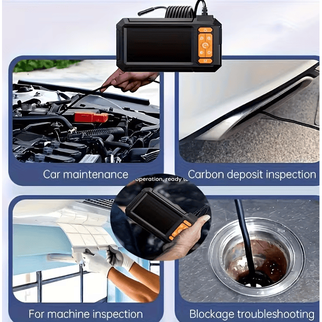 FACE1372 Câmera 10 metros endoscópica  para oficina canalização 8mm 