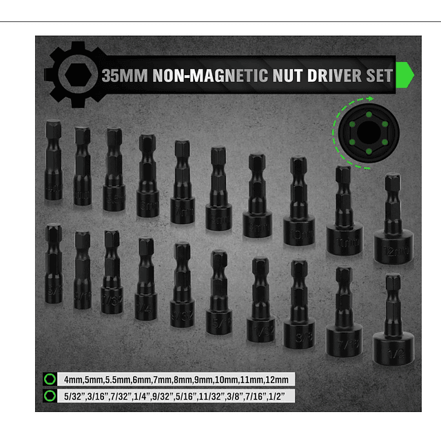 FACE1373 39 PCS Kit mestre  chave sextavada magnética, haste hexagonal de troca rápida de 1/10.2 cm