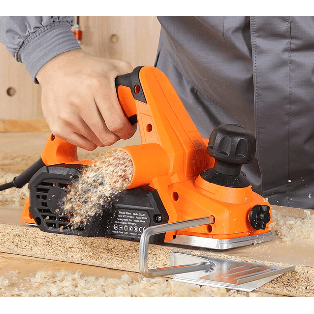 FACE1375 Plaina elétrica VEVOR, largura de corte de 82 mm, 650 W, 16800 rpm corte ajustável, 2 lâminas, 