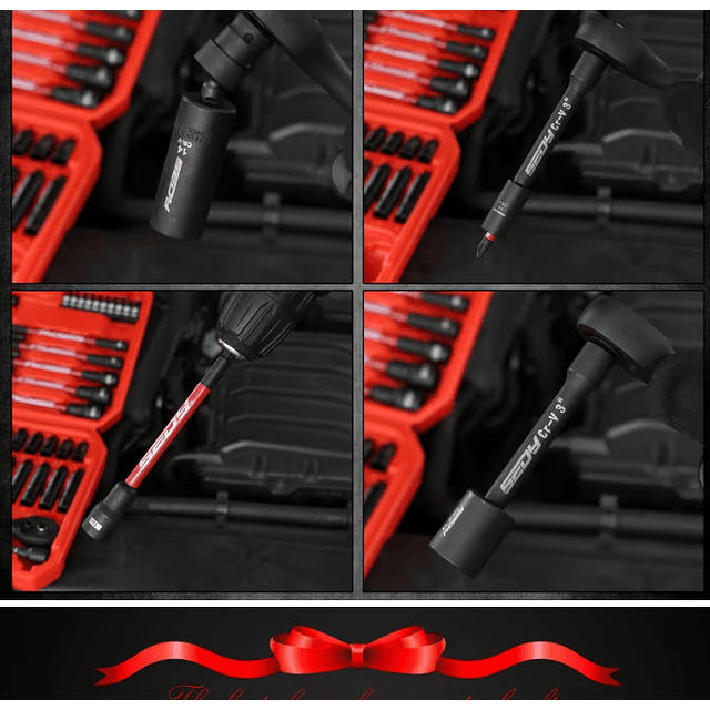 FACE1377  63 Peças de Soquetes Métricos 1/4" e Chave de Porca, Conjunto de Soquetes Padrão e Profundos (4-15mm), Chaves Magnéticas de 1/4" com Haste Hexagonal de 6", Barra de Extensão, Chave Catraca d