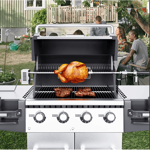 FACE1379 Grelhador churrasco VEVOR, 100,6 cm, 12 kg, em aço inoxidável, com espeto giratório de 9 W, ideal para 