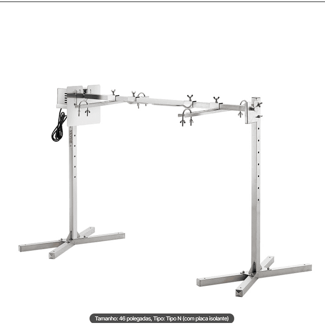 FACE1380 Grelhador assar no espeto, grelha para churrasco de 60 kg  motor elétrico de 52 W, assador giratório 116cm