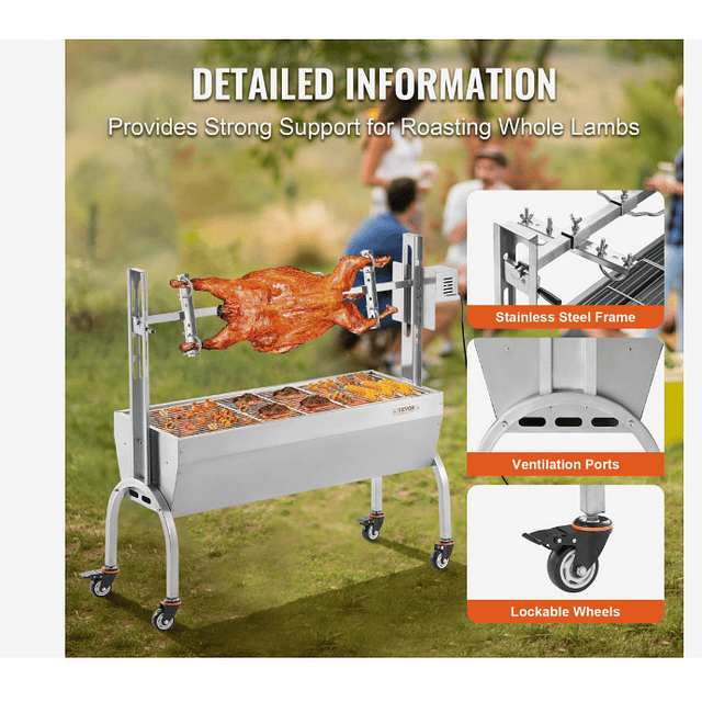 FACE1381 Churrasqueira elétrica PROFISSIONAL, churrasqueira multifuncional ao ar livre INOX