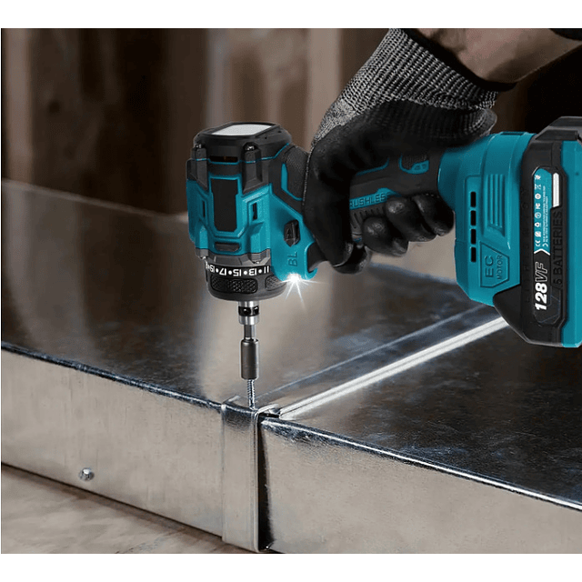 FACE1385 2 em 1 aparafusadora 21v com duas baterias acessórios e mala de transporte