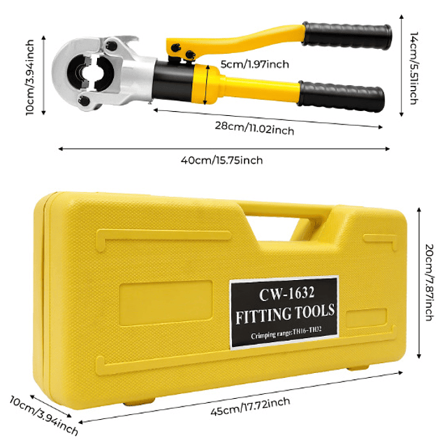 FACE1390 Cravador  tubo hidráulico 8T, crimpador 16 20 25 32mm (TH) canalização