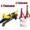 FACE1395 KIT Macaco 2T + preguiças 2T automóveis mecânica caseira 125 mm/335 mm