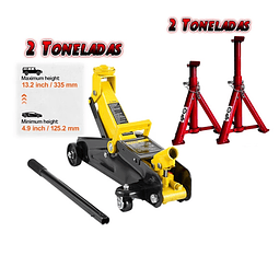 FACE1395 KIT Macaco 2T + preguiças 2T automóveis mecânica caseira 125 mm/335 mm