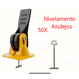 FACE1398 50 PCS Nivelamento Azulejos Reutilizáveis, Dispositivo de Nivelamento Manual, Conjunto de Acessórios de Ferramentas de Construção para Pavimentos