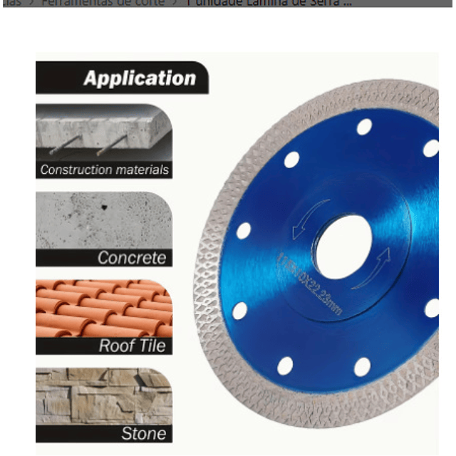 FACE1399 Serra Diamantada 4-1/2", 5" Polegadas, Lâmina Diamantada X-Teeth para Porcelana, Azulejo, Tijolo, Granito e Concreto