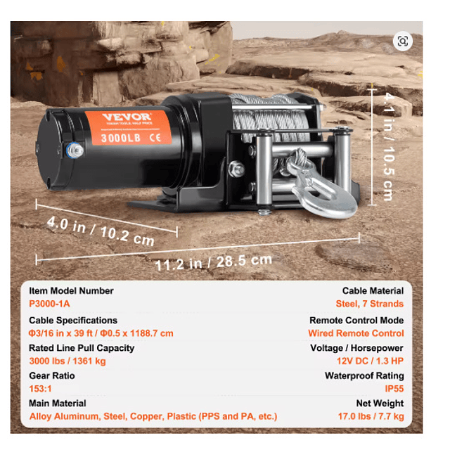 FACE1400 Guincho elétrico ATV de 1360KG capacidade 