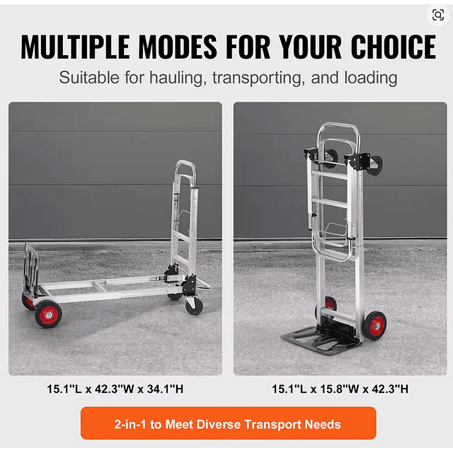 FACE1401 Carrinho de transporte dobrável em aluminio super resistente capacidade 180kg