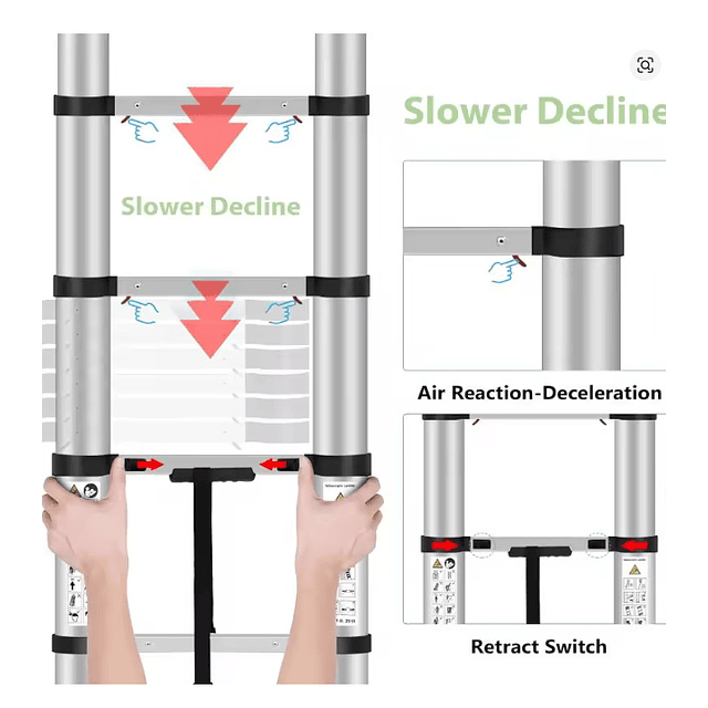 FACE1402 Escada em aluminio telescópica em aluminio 2.60m