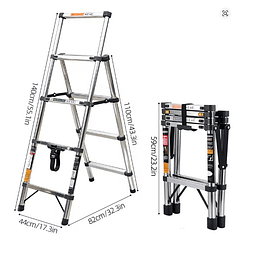 FACE1403 Escadote telescópica aço inoxidável capacidade 200kg