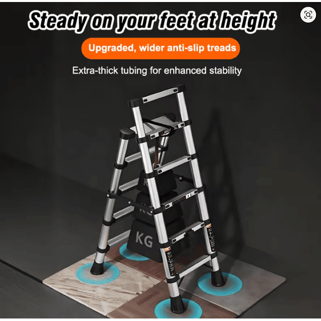 FACE1403 Escadote telescópica aço inoxidável capacidade 200kg