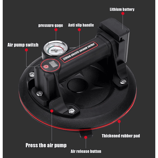 FACE1405 KIT duas ventosas a bateria para vidro ceramica azulejos 4 baterias e mala