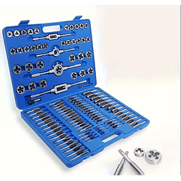 FACE1406 Conjunto Completo de Machos e Cossinetes Métricos de 110 peças com Remachador - Um Kit de Refilagem Completo para Roscas Externas e Internas, Abrangendo Tamanhos de M2 a M18, 