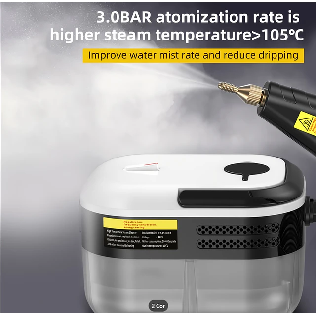 FACE  Limpador Vapor Pressurizado Alta Temperatura 1500W Limpeza A Vapor de Alta Pressão Portátil Carro Banheiro  Cozinha