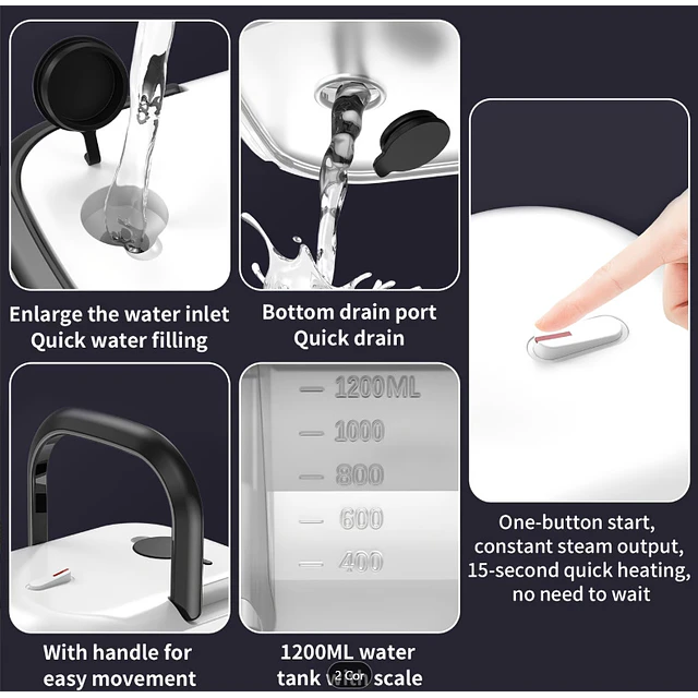 FACE  Limpador Vapor Pressurizado Alta Temperatura 1500W Limpeza A Vapor de Alta Pressão Portátil Carro Banheiro  Cozinha