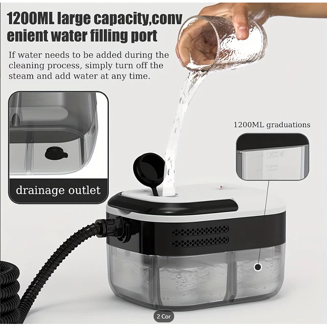 FACE  Limpador Vapor Pressurizado Alta Temperatura 1500W Limpeza A Vapor de Alta Pressão Portátil Carro Banheiro  Cozinha