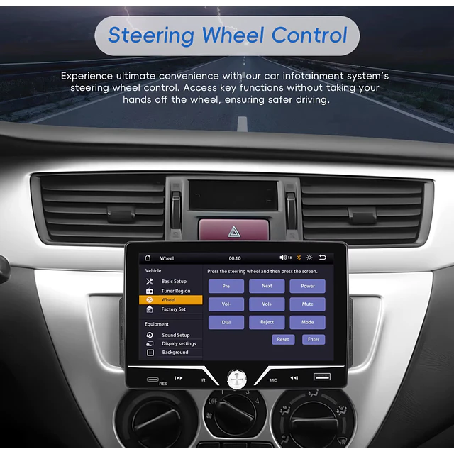 FACE1415  Auto rádio universal 7 pelegadas 1 din com android auto e carplay 