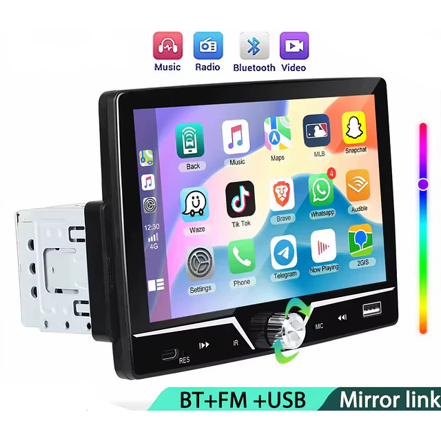 FACE1415  Auto rádio universal 7 pelegadas 1 din com android auto e carplay 