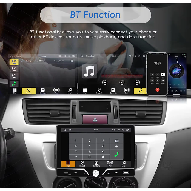 FACE1415  Auto rádio universal 7 pelegadas 1 din com android auto e carplay 